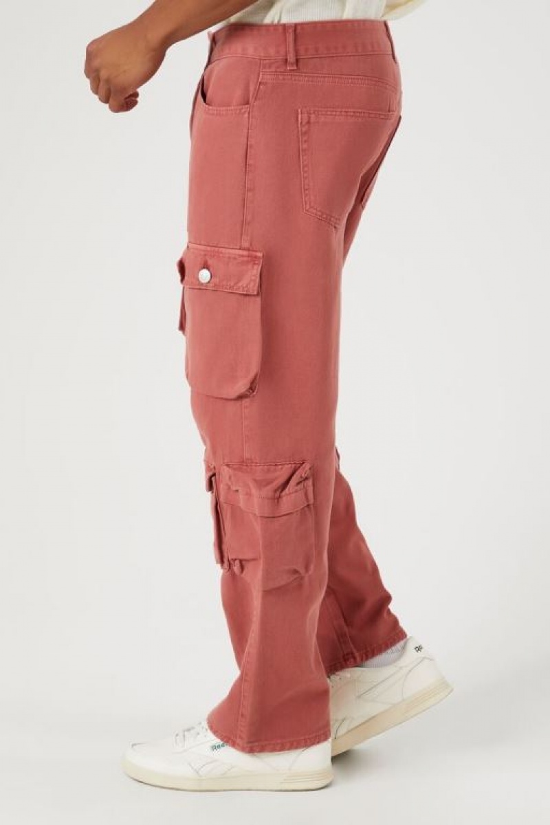 Jeans Forever 21 Directo Leg Cargo Hombre Rojas | JkhZBmCyxNv