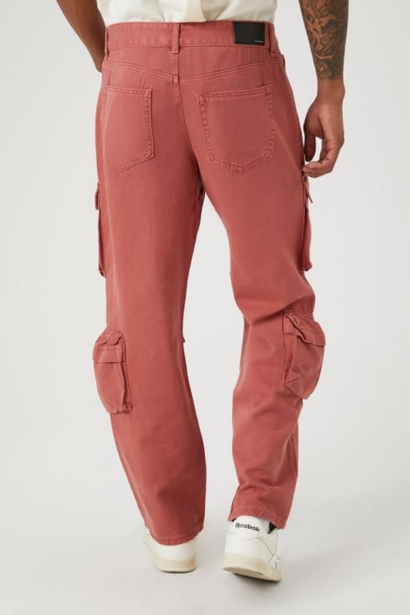 Jeans Forever 21 Directo Leg Cargo Hombre Rojas | JkhZBmCyxNv