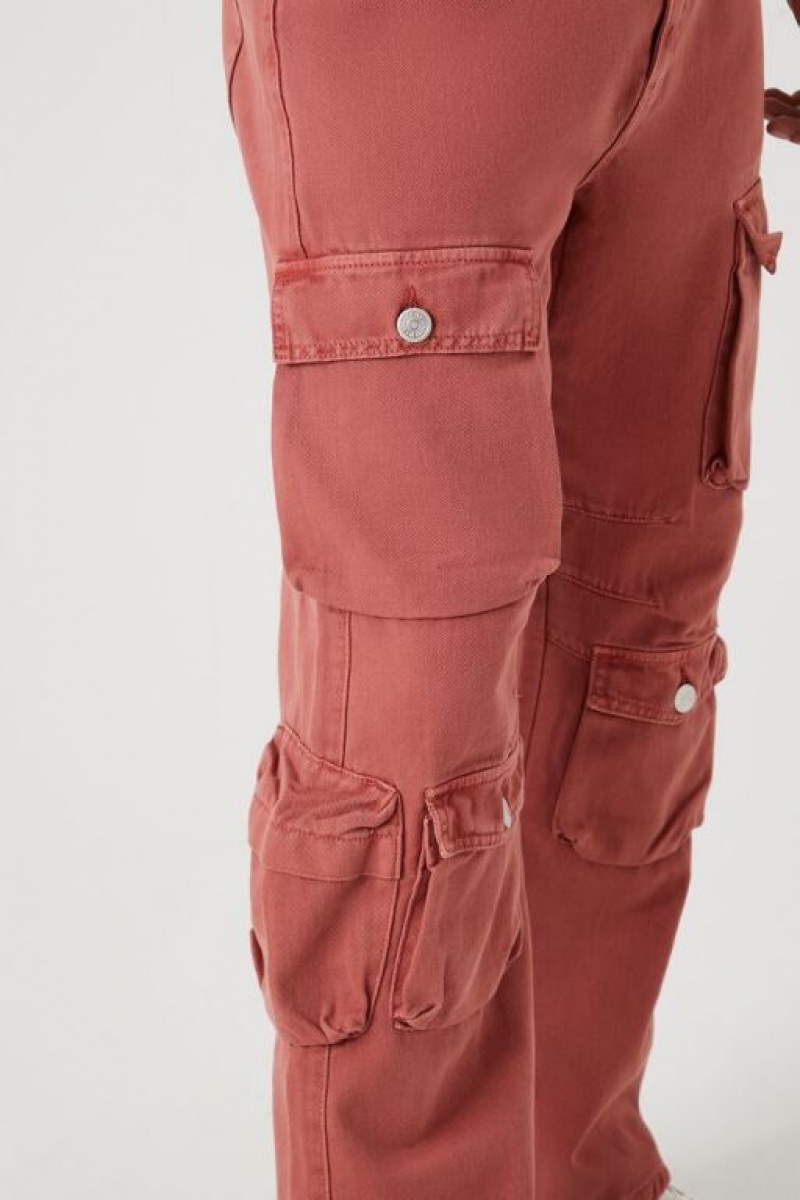 Jeans Forever 21 Directo Leg Cargo Hombre Rojas | JkhZBmCyxNv