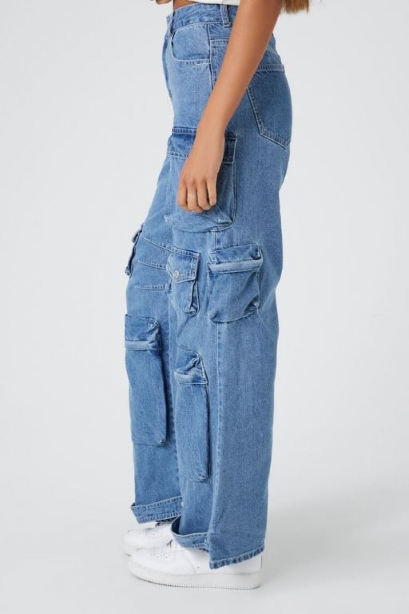 Jeans Forever 21 Directo Leg Cargo Mujer Azules | tPdTwXsc8nk