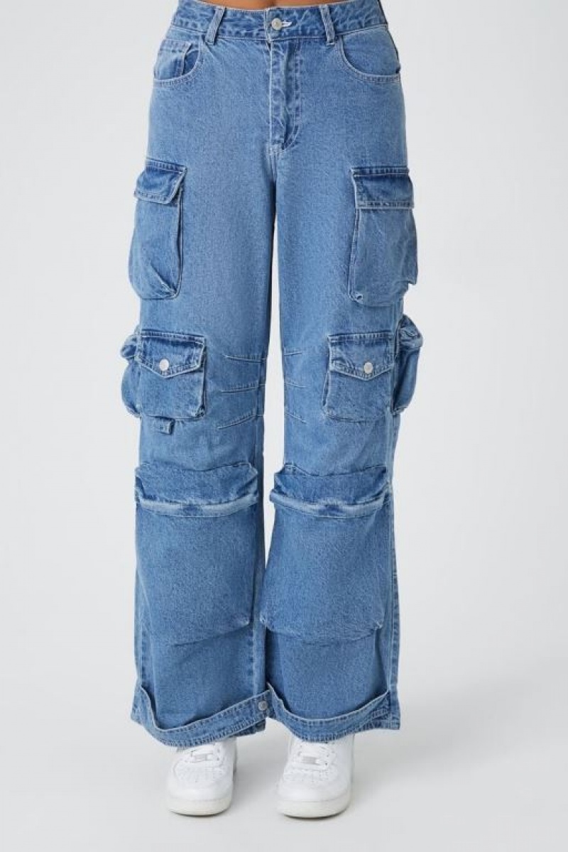 Jeans Forever 21 Directo Leg Cargo Mujer Azules | tPdTwXsc8nk