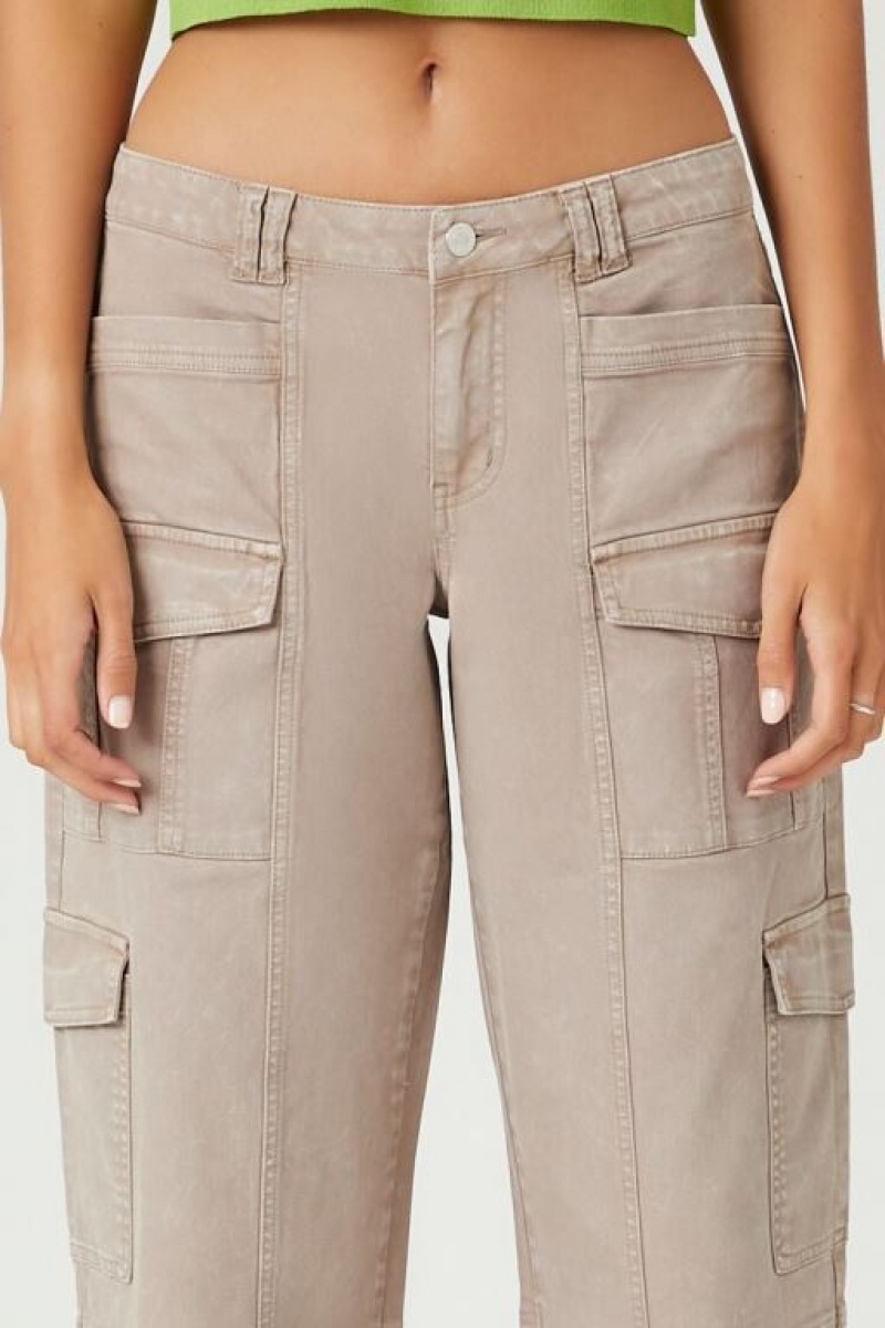 Jeans Forever 21 Directo Leg Cargo Mujer Gris Marrones | 72iISyKNKVx