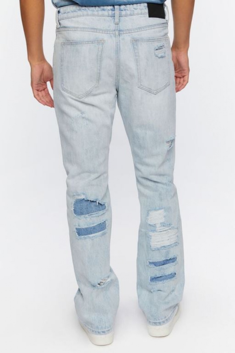 Jeans Forever 21 Distressed Flare Leg Hombre Azules Claro | I4fIo1FYkNp