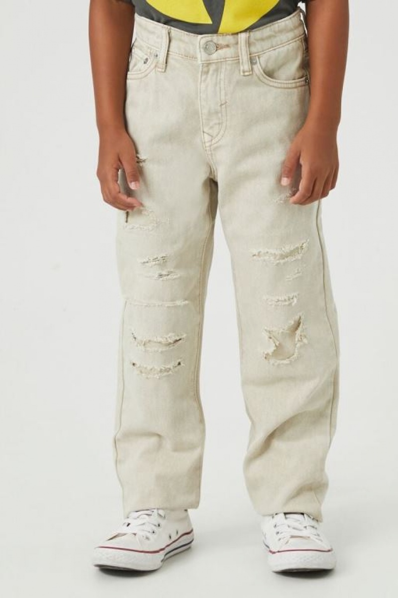 Jeans Forever 21 Distressed Slim Fit Girls Boys Niños Gris Marrones | ebzV3J3VMYf