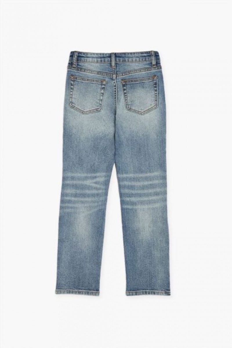 Jeans Forever 21 Distressed Slim Fit Girls Boys Niños Azules | Q6NHuMfFU2D