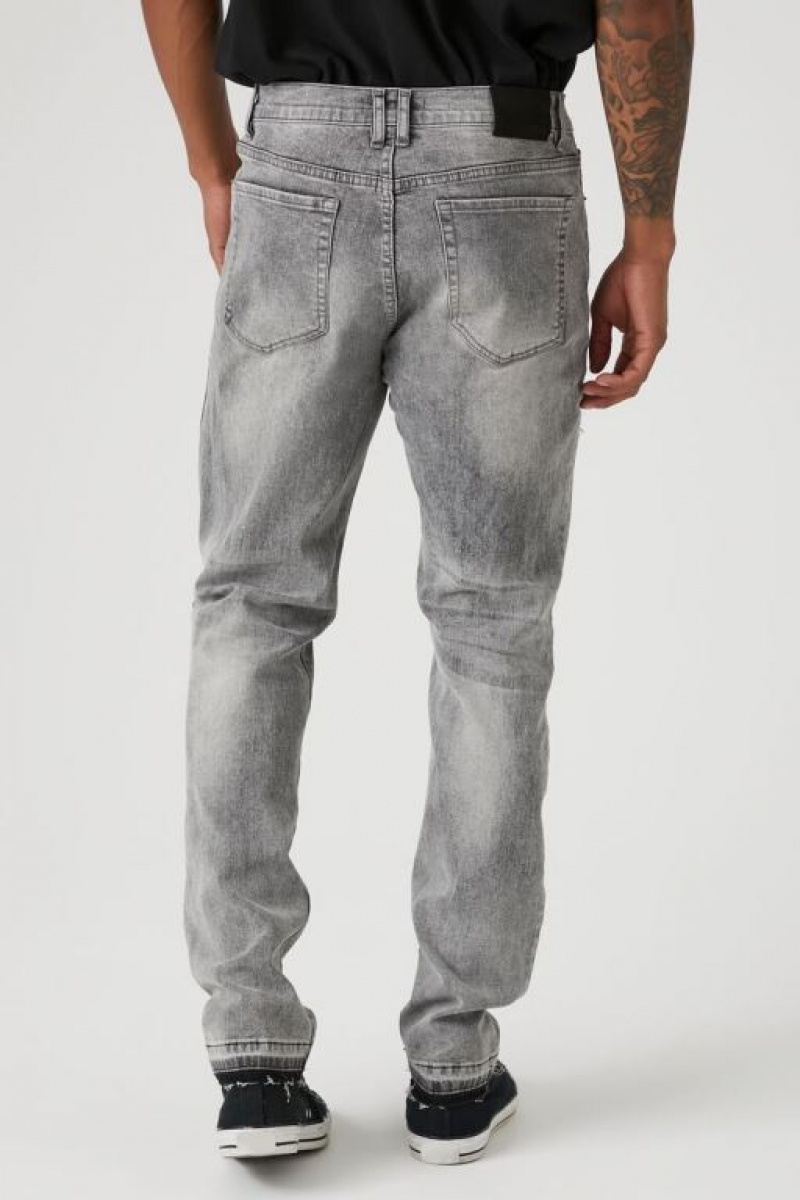 Jeans Forever 21 Distressed Slim Fit Hombre Gris Multicolor | CiPNgbQTkh9