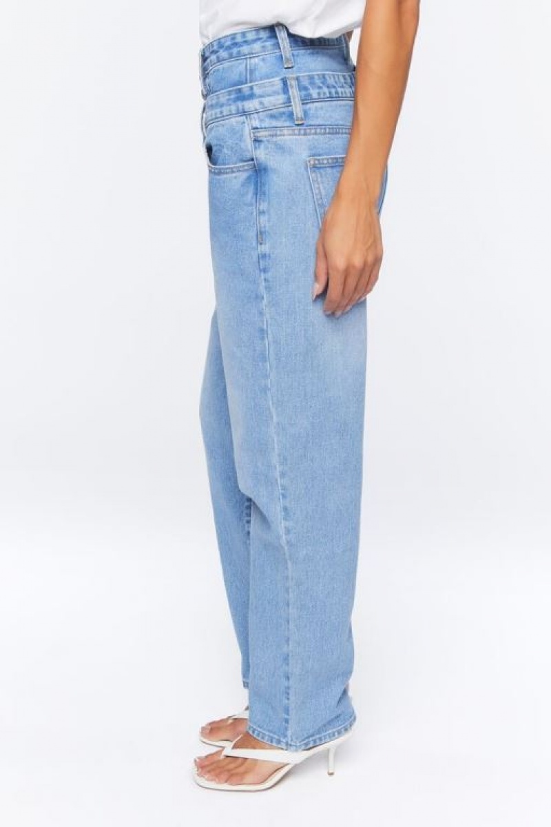 Jeans Forever 21 Double Waist Mom Mujer Azules | fdlv7iLuZZz