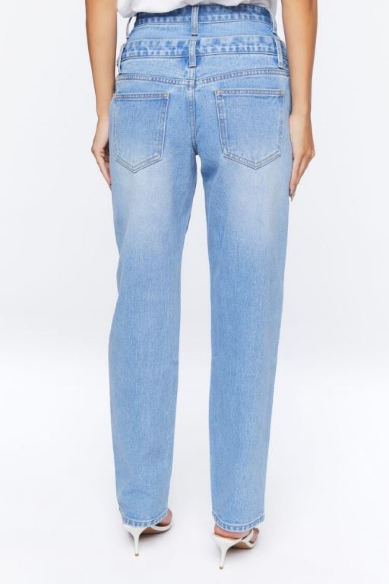 Jeans Forever 21 Double Waist Mom Mujer Azules | fdlv7iLuZZz