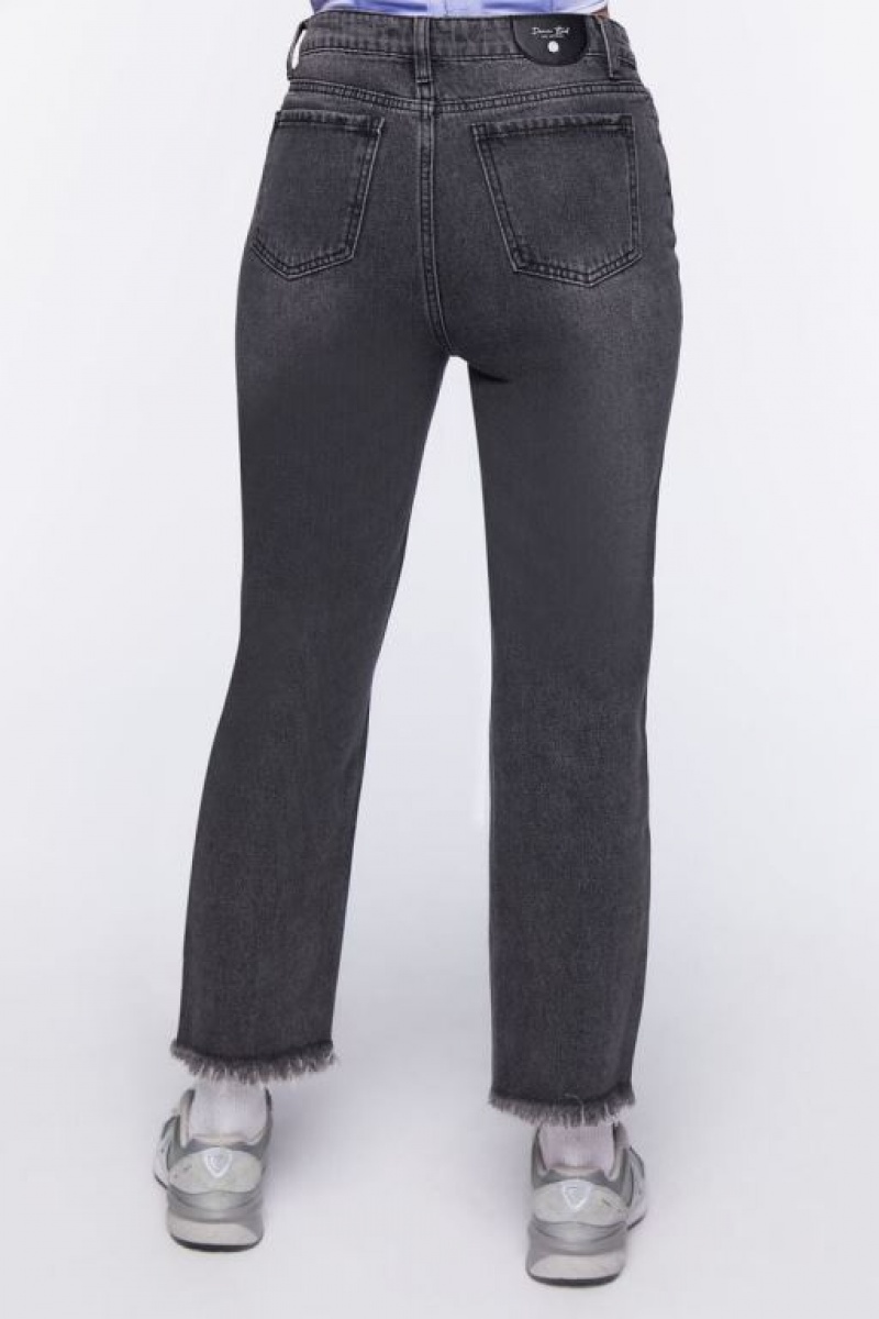 Jeans Forever 21 Frayed Boyfriend Mujer Negras | rZ46DMi93d9