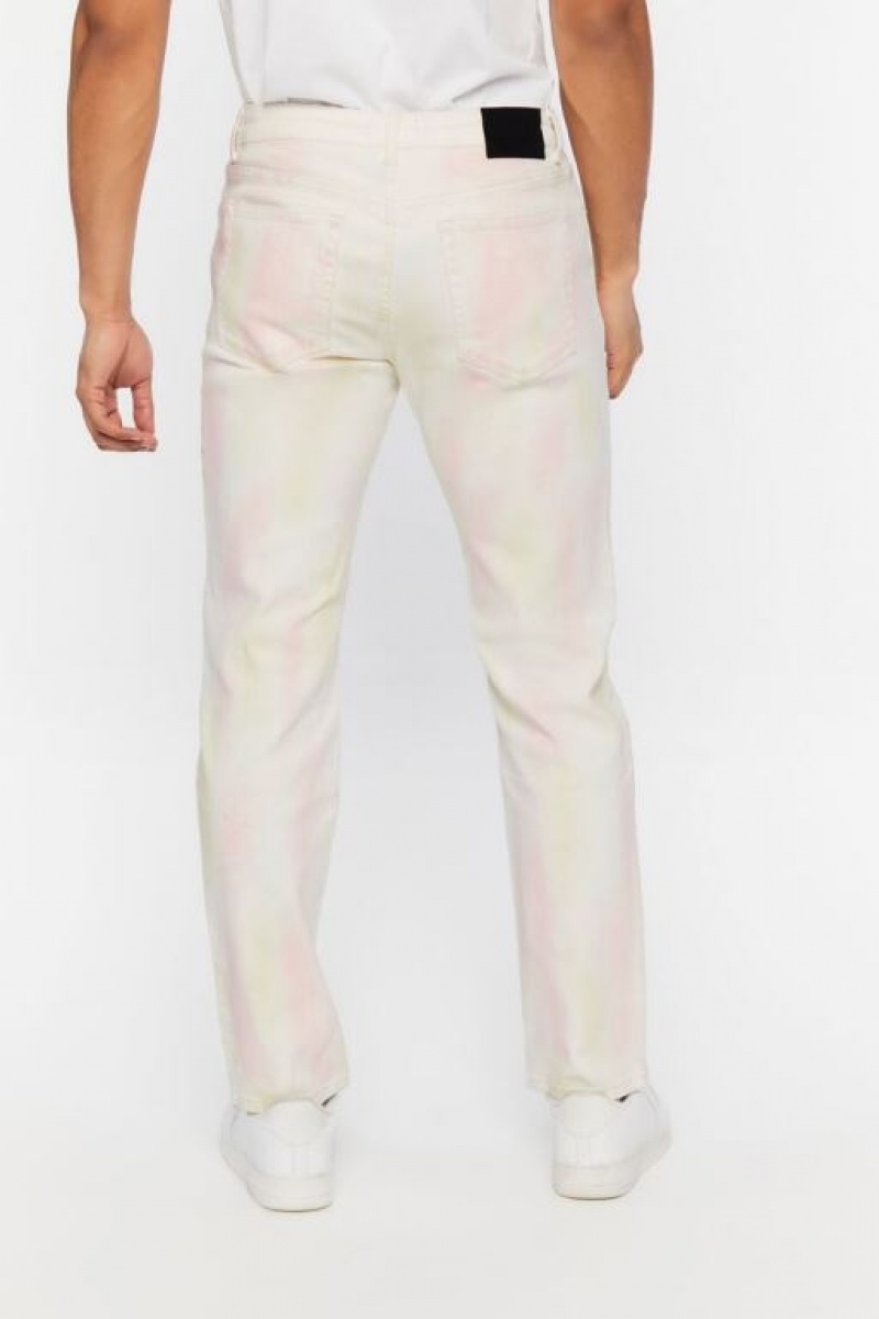 Jeans Forever 21 Galleria Quarta Estampadas Slim Fit Hombre Blancas Multicolor | PlM5YGV7uHc