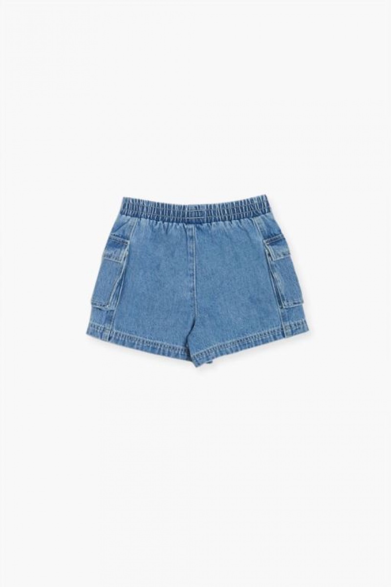 Jeans Forever 21 Girls Denim Cargo Niños Azules Claro | VzeKlO6Zeos