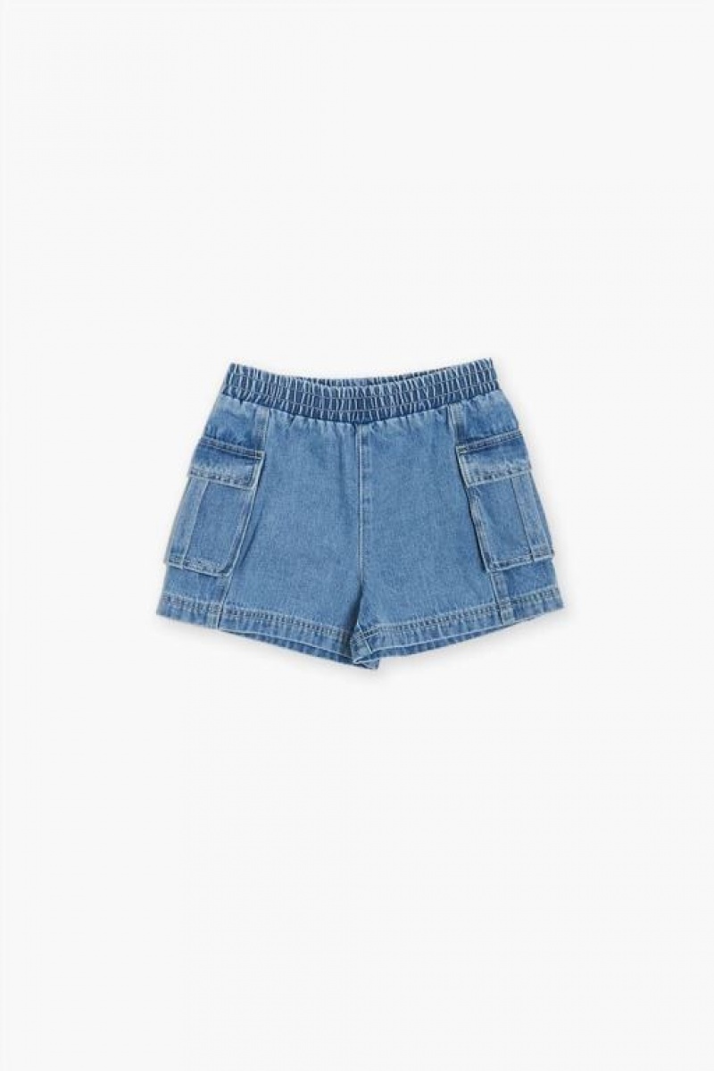 Jeans Forever 21 Girls Denim Cargo Niños Azules Claro | VzeKlO6Zeos