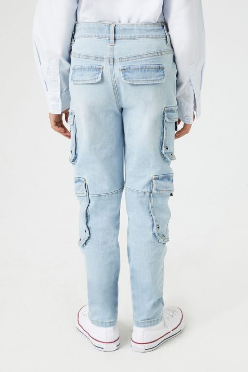 Jeans Forever 21 Girls Directo Leg Cargo Niños Azules Claro | EUwcc9Jn2kA