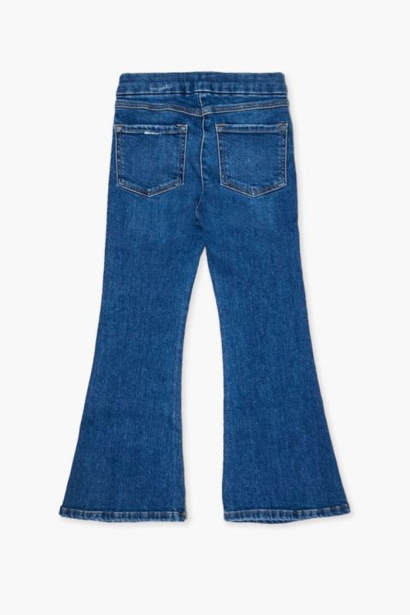 Jeans Forever 21 Girls Distressed Flare Niños Azules | ROmFevciTs3