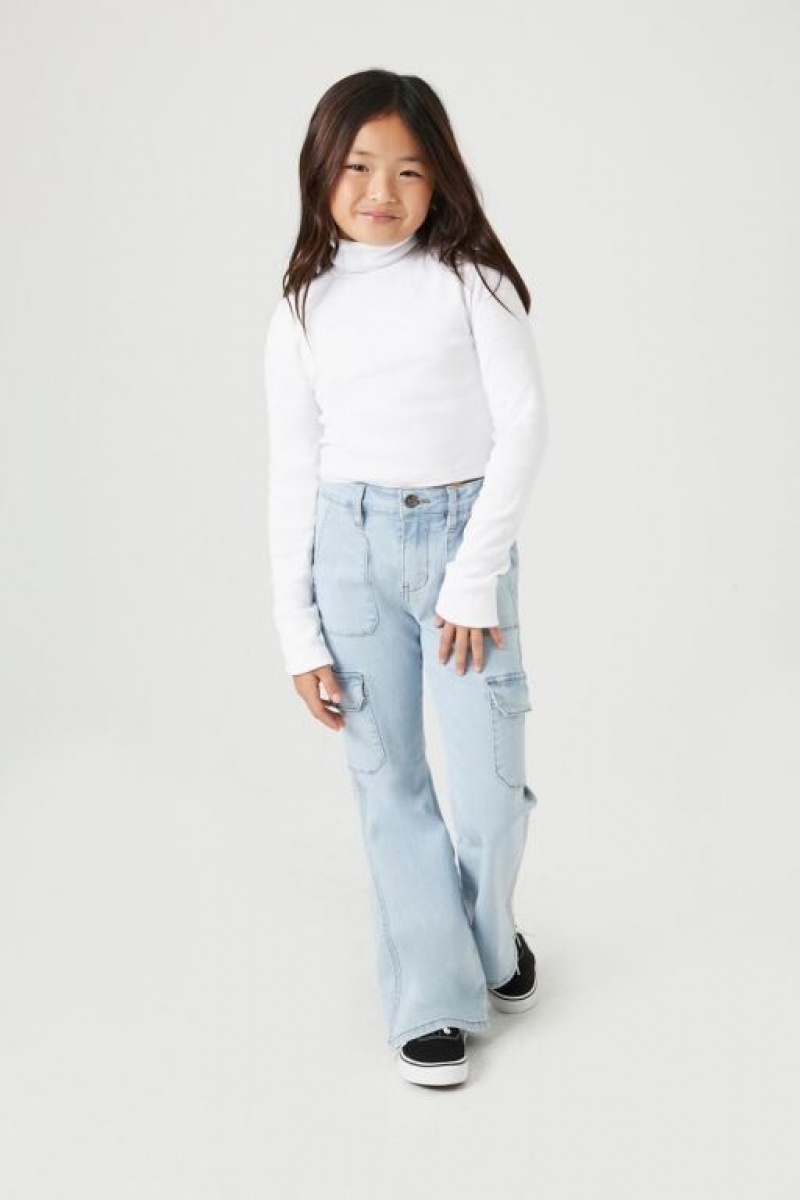 Jeans Forever 21 Girls Flare Leg Cargo Niños Azules Claro | OCyqgEtCeJj