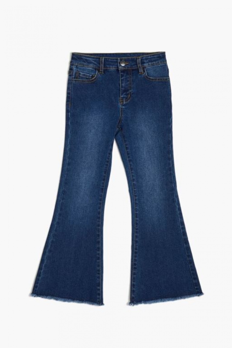 Jeans Forever 21 Girls Frayed Flare Leg Niños Azules Oscuro | NGgenZk3r9R