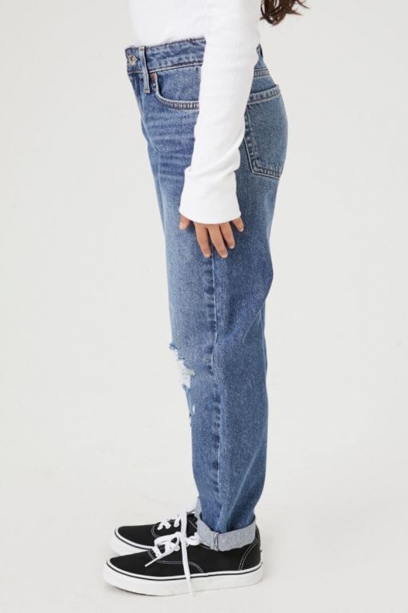 Jeans Forever 21 Girls Recycled Cotton Niños Azules Oscuro | adW6A8YaQ1R