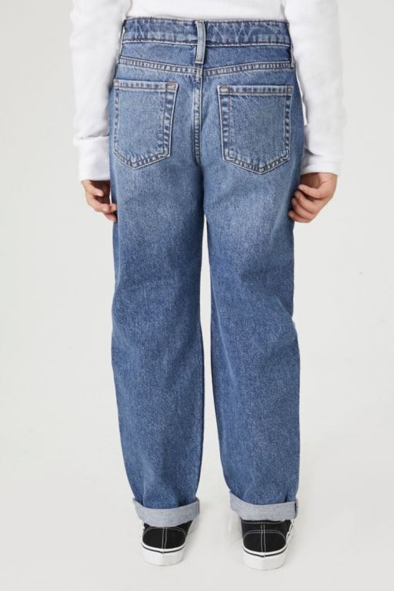 Jeans Forever 21 Girls Recycled Cotton Niños Azules Oscuro | adW6A8YaQ1R