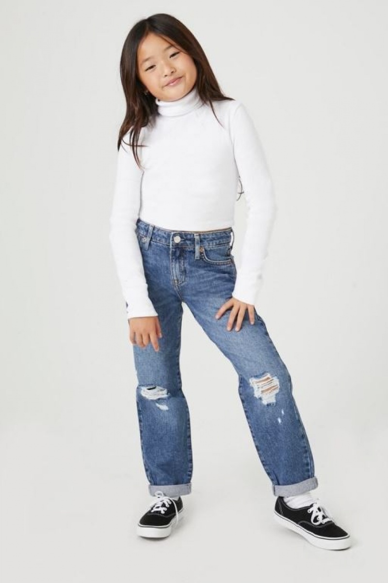 Jeans Forever 21 Girls Recycled Cotton Niños Azules Oscuro | adW6A8YaQ1R