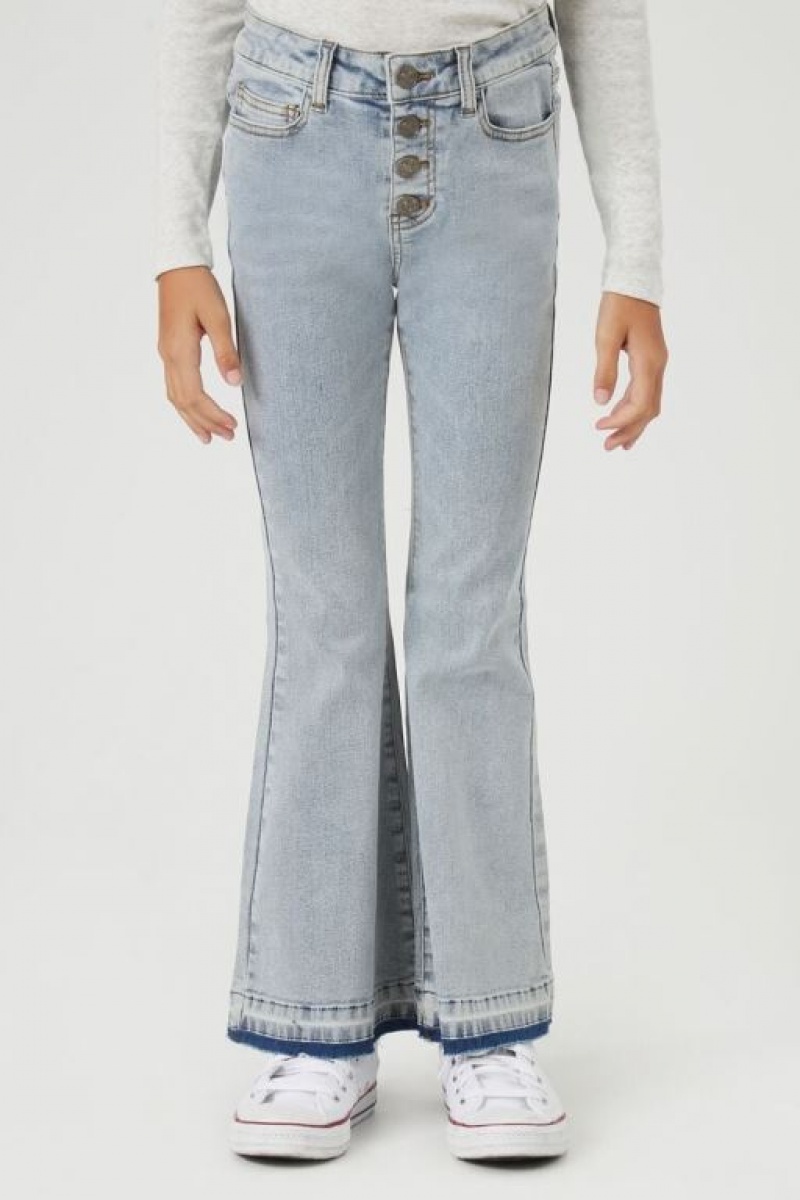 Jeans Forever 21 Girls Release Hem Flare Niños Azules Claro | 2OTsIQaAgCg