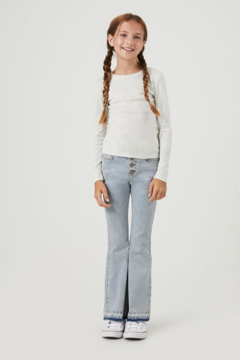 Jeans Forever 21 Girls Release Hem Flare Niños Azules Claro | 2OTsIQaAgCg