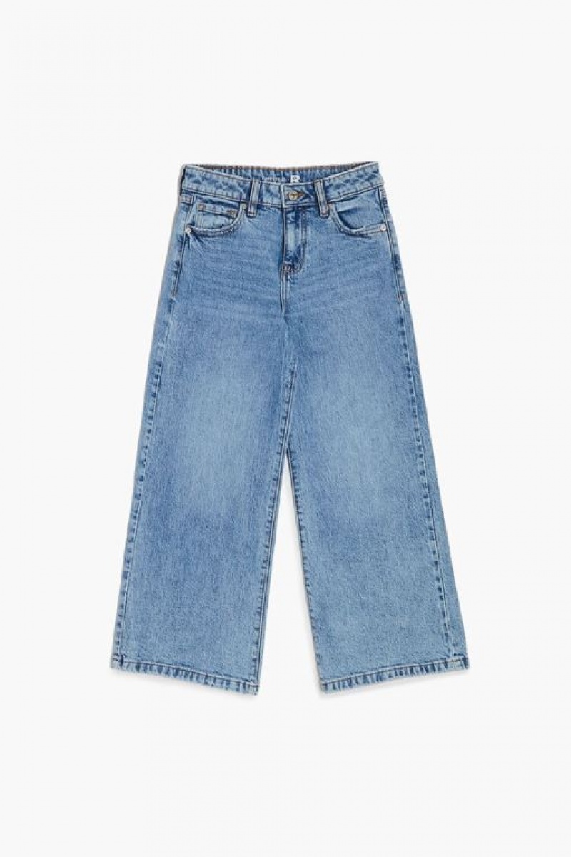 Jeans Forever 21 Girls Stretch Denim Wide Niños Azules Claro | kaRy1eL4NEX