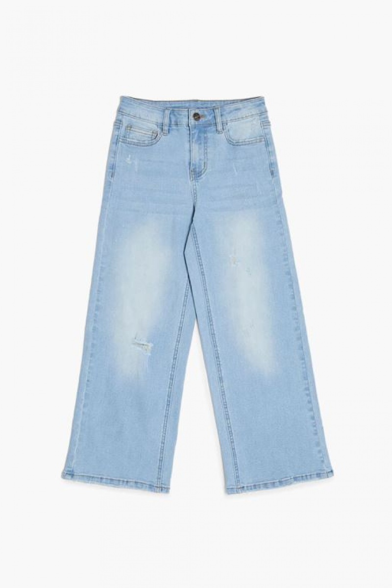 Jeans Forever 21 Girls Wide Leg Niños Azules Claro | vKjBUDFNhgn