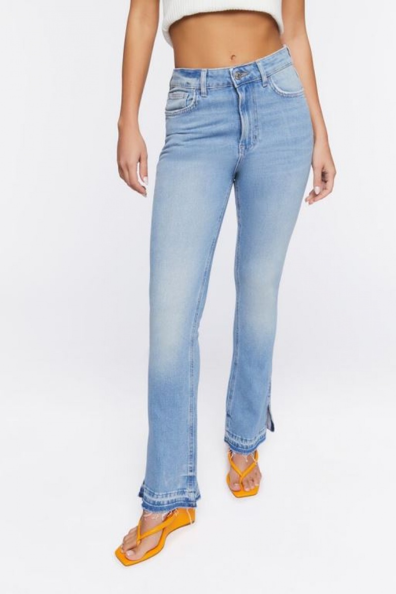 Jeans Forever 21 Hemp Bootcut Split Hem Mujer Azules Claro | ZOGWuF2VRUC