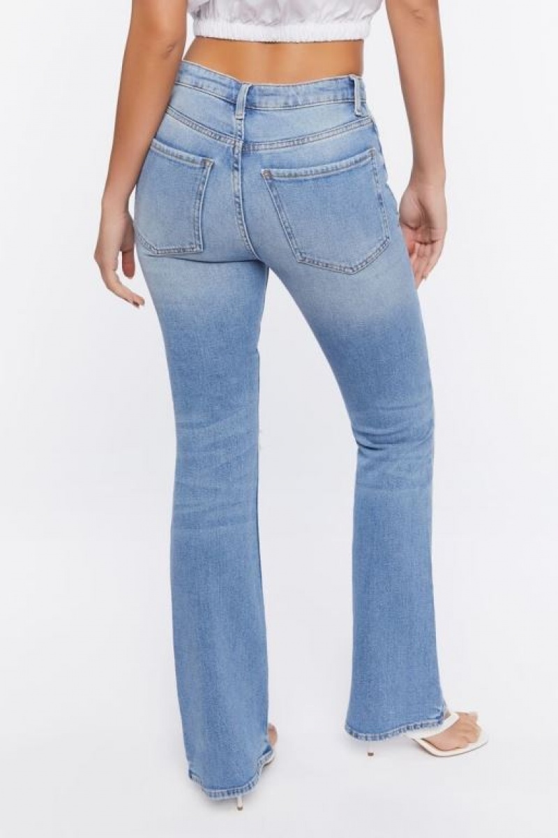 Jeans Forever 21 Hemp Distressed Flare Mujer Azules Claro | GBTPaAtzPU4