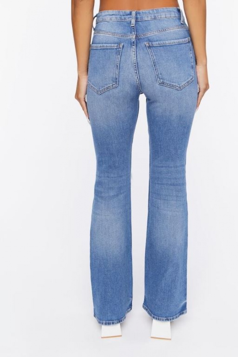 Jeans Forever 21 Hemp Distressed Flare Mujer Azules | 9gBIw7wwvLr