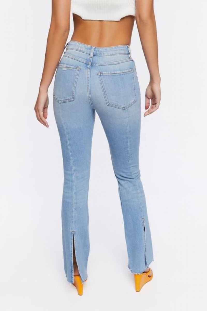 Jeans Forever 21 Hemp High Rise Bootcut Distressed Mujer Azules | PTOiBIsU2Jk