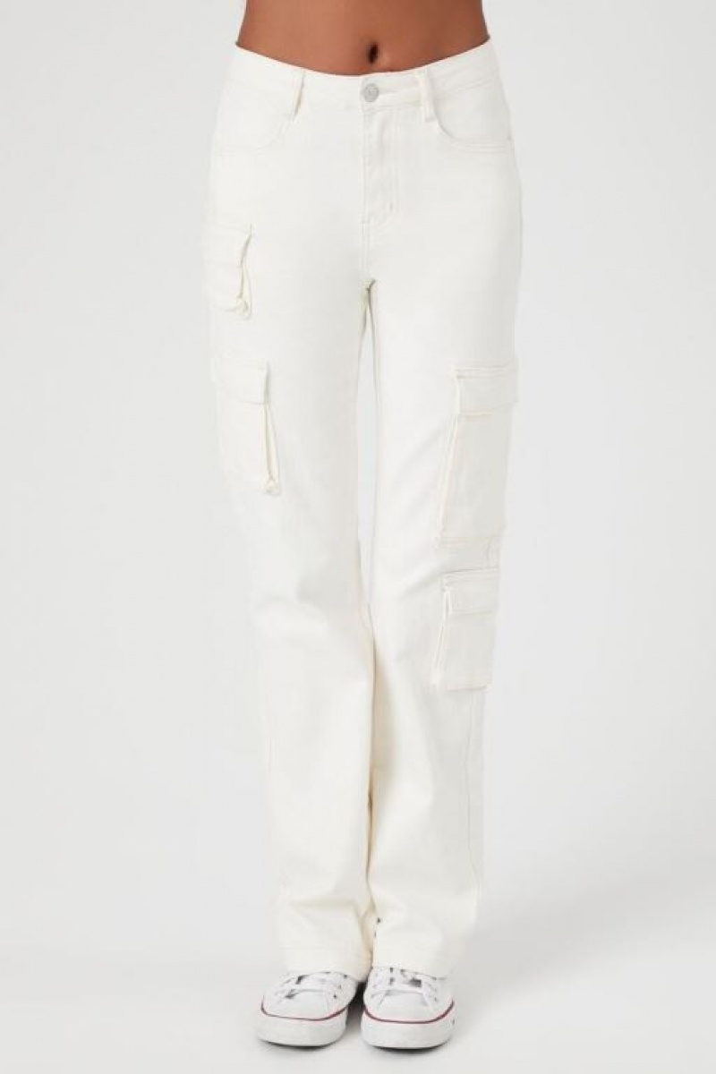 Jeans Forever 21 High Rise Cargo Bootcut Mujer Sandshell | uoAoScwUedn