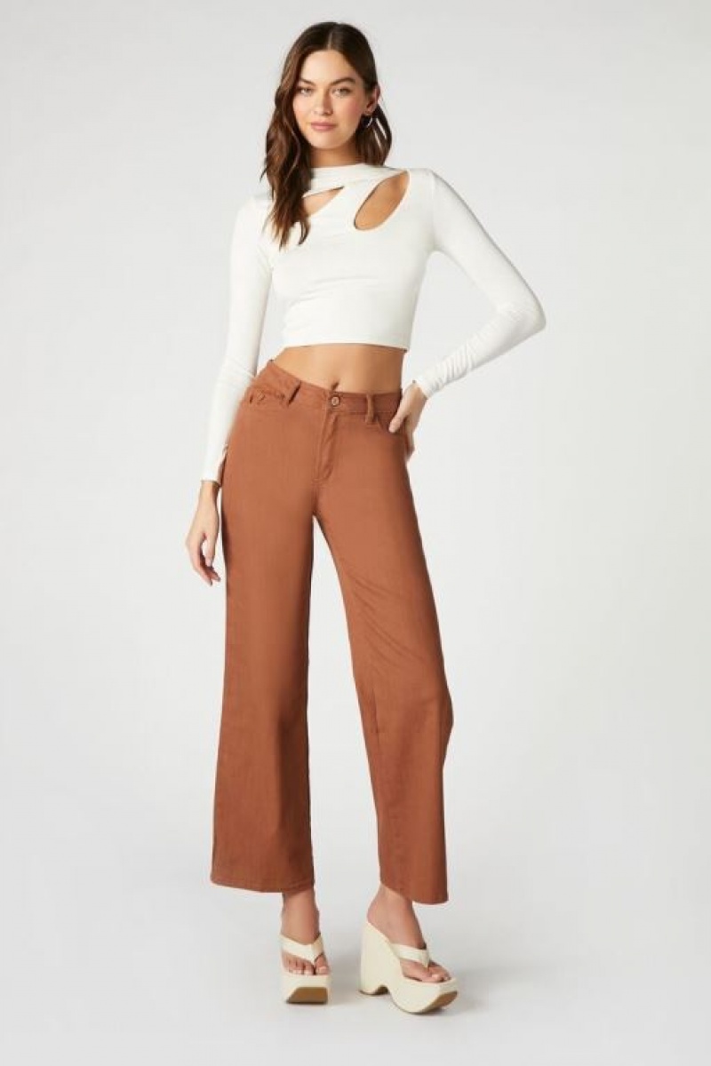 Jeans Forever 21 High Rise Directo Mujer Marrones | TDwRnVvt4zw