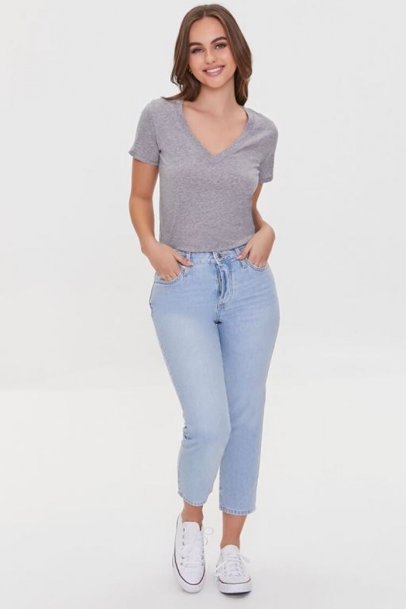 Jeans Forever 21 High Rise Mom Petite Mujer Azules Claro | siplCLlQifL