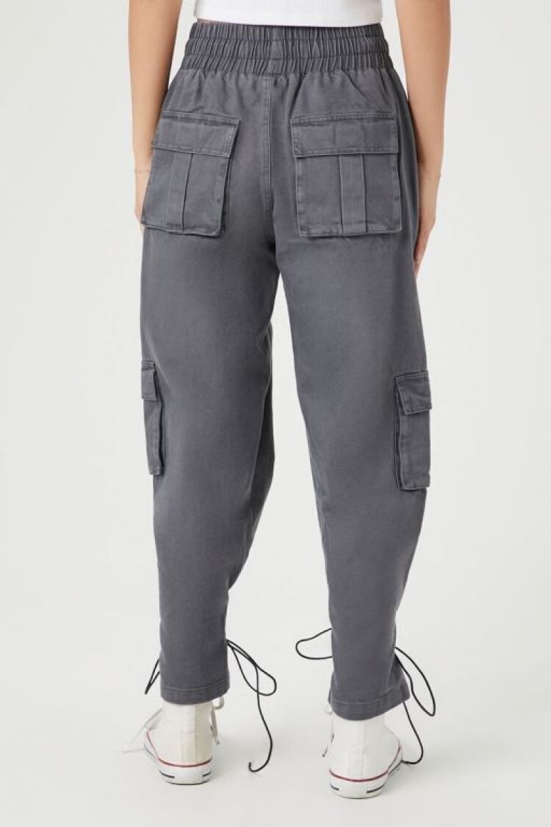 Jeans Forever 21 Lace Up Toggle Joggers Mujer Gris Oscuro Negras | pRtjxirjFza