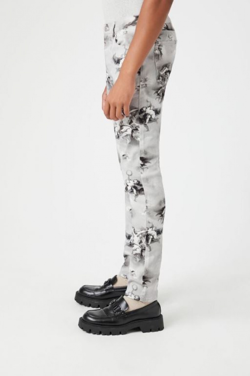 Jeans Forever 21 Marble Print Flaco Hombre Gris Multicolor | pjOXbMaTiV5