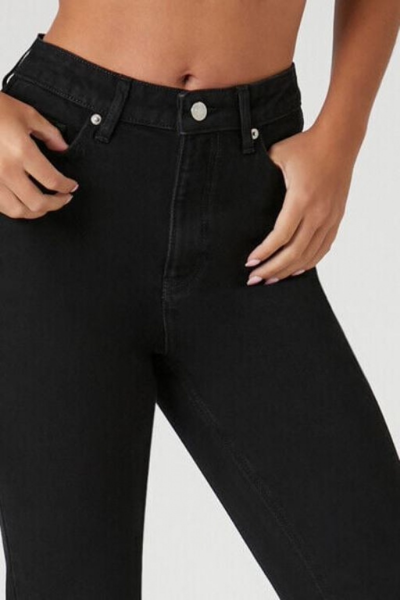 Jeans Forever 21 Mid Rise Bootcut Mujer Negras | Dvh32eoA3TN