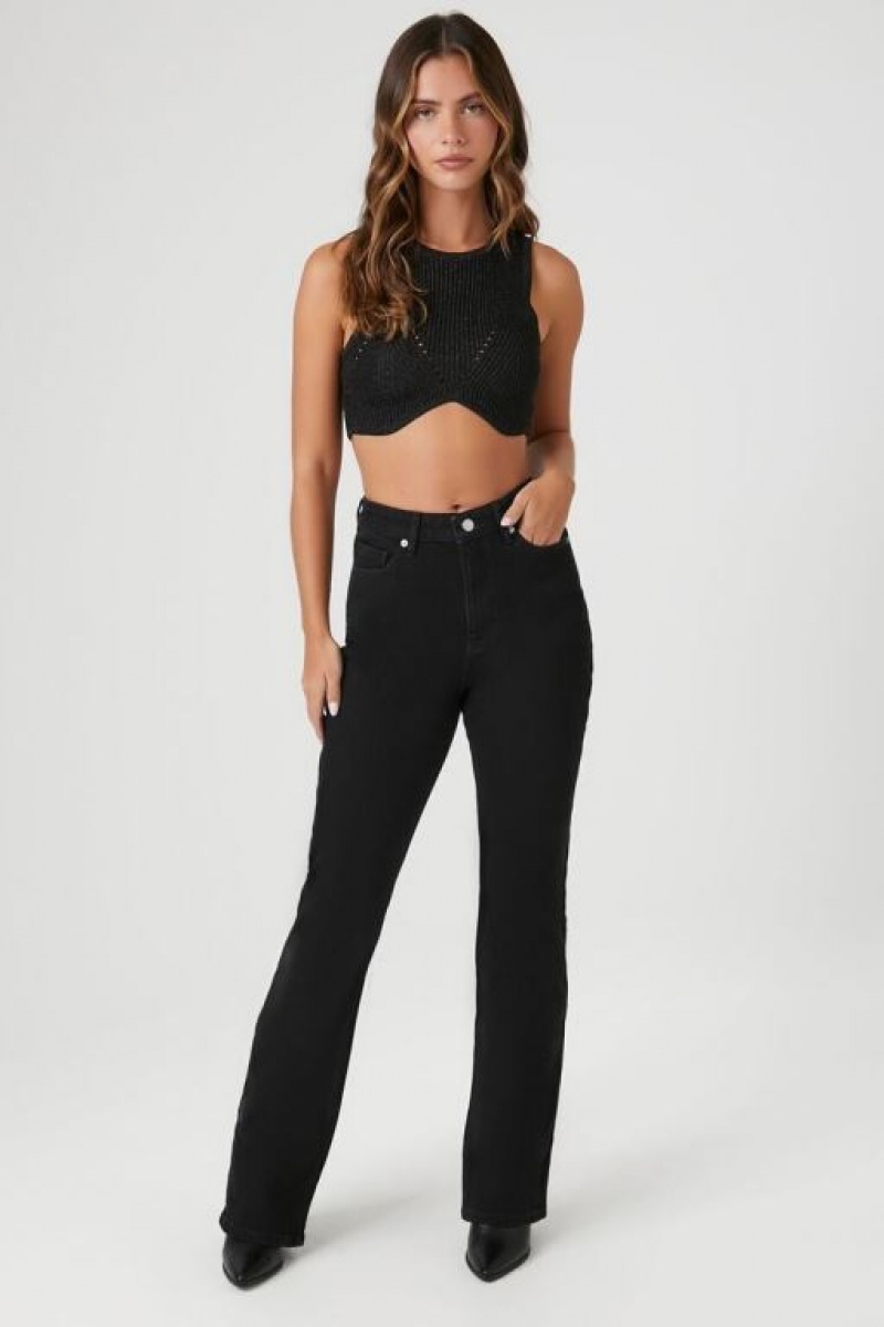 Jeans Forever 21 Mid Rise Bootcut Mujer Negras | Dvh32eoA3TN