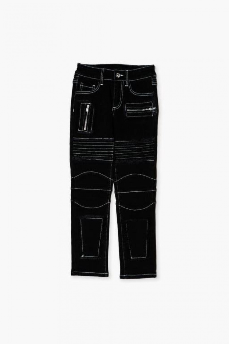 Jeans Forever 21 Moto Flaco Girls Boys Niños Negras Blancas | vuaiVdM9O7V