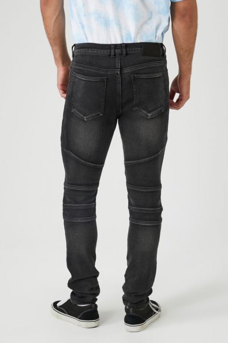 Jeans Forever 21 Moto Flaco Hombre Negras | 3aiAQjKxkEl