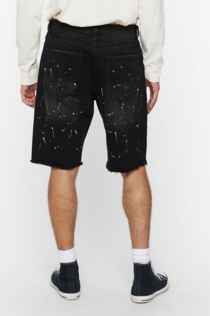 Jeans Forever 21 Paint Splatter Distressed Denim Hombre Negras Multicolor | zrqr3LYnsDe