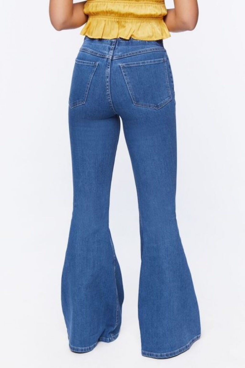 Jeans Forever 21 Premium Flare Mujer Azules | hCQ4lSKJ3x2