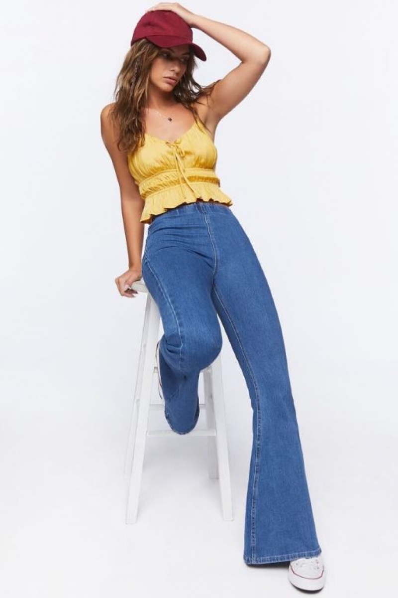 Jeans Forever 21 Premium Flare Mujer Azules | hCQ4lSKJ3x2