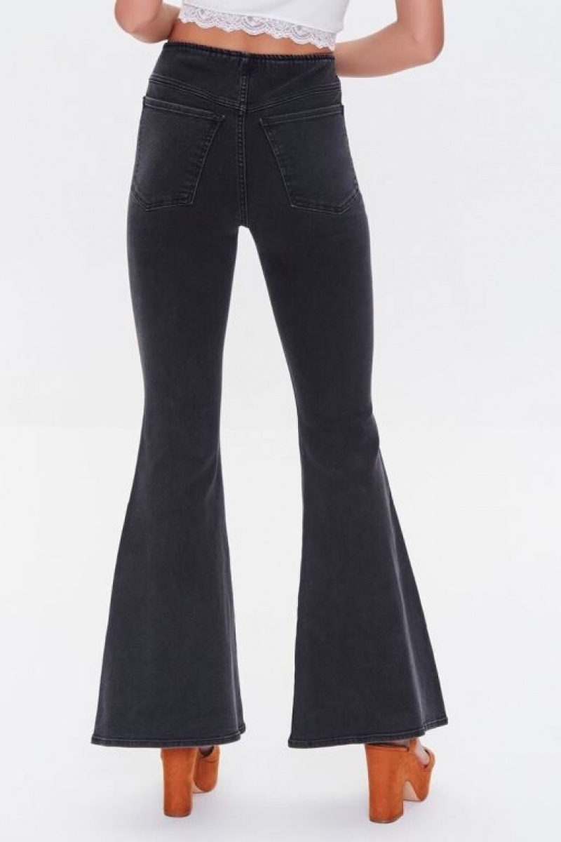 Jeans Forever 21 Premium Flare Mujer Negras | fVj7jAD0GVM