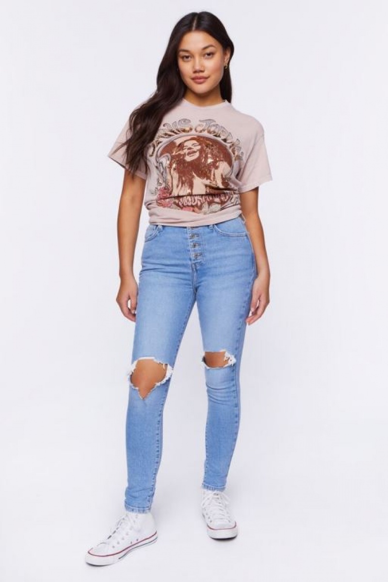 Jeans Forever 21 Recycled Cotton Distressed Flaco Mujer Azules Claro | MgzKXAguVyc