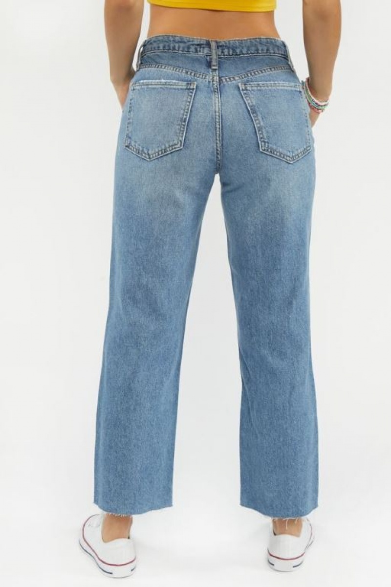 Jeans Forever 21 Recycled Cotton Distressed Mid Rise Gy Mujer Azules | JaMse8BQkKc