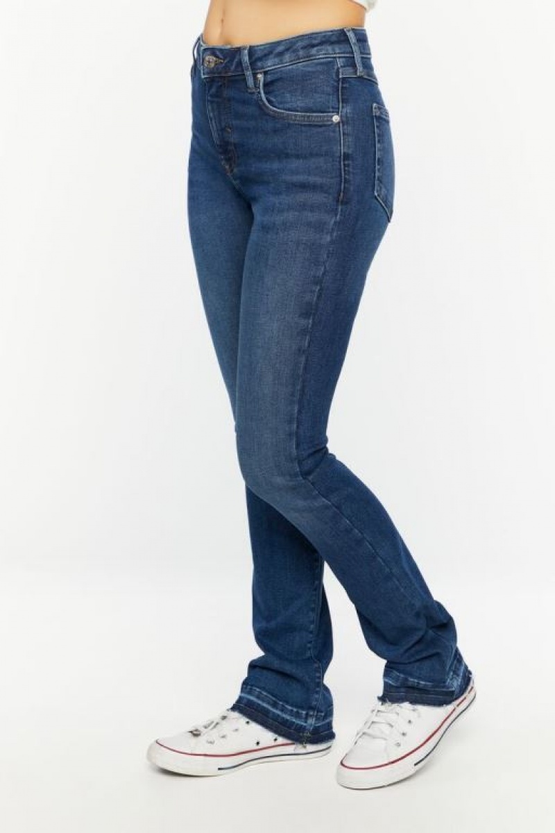 Jeans Forever 21 Recycled Cotton High Rise Bootcut Mujer Azules Oscuro | JuFbXzeVBdA