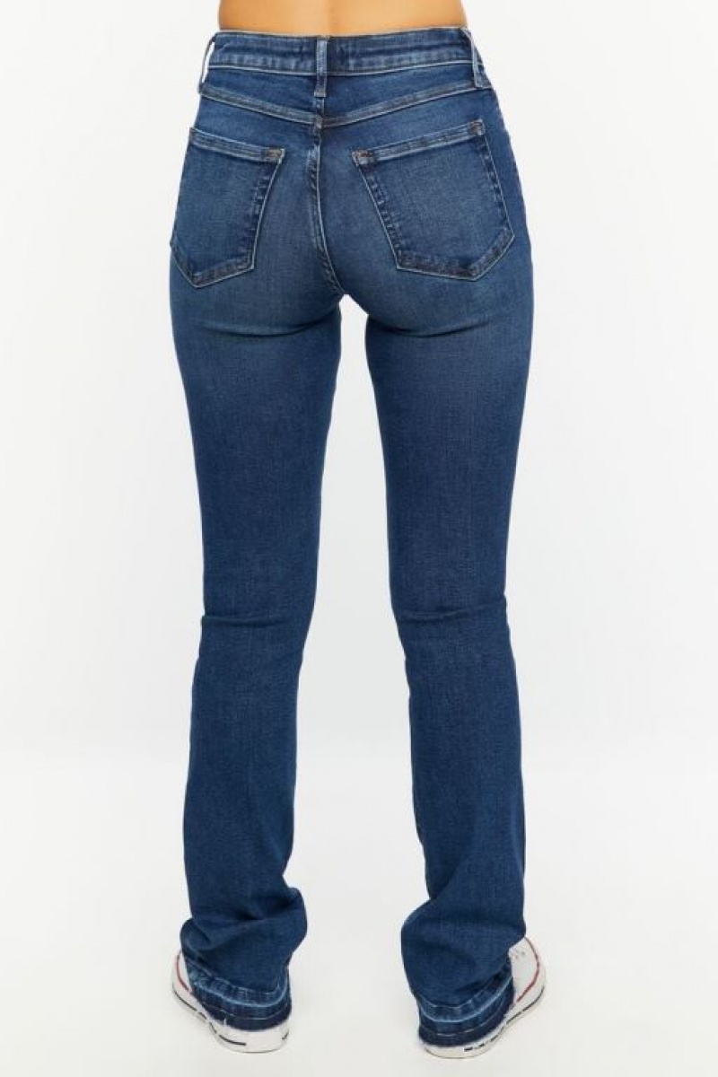 Jeans Forever 21 Recycled Cotton High Rise Bootcut Mujer Azules Oscuro | JuFbXzeVBdA