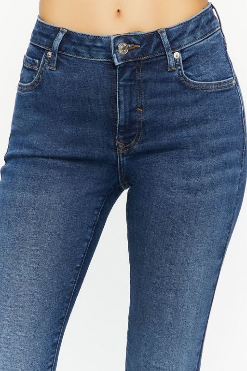 Jeans Forever 21 Recycled Cotton High Rise Bootcut Mujer Azules Oscuro | JuFbXzeVBdA