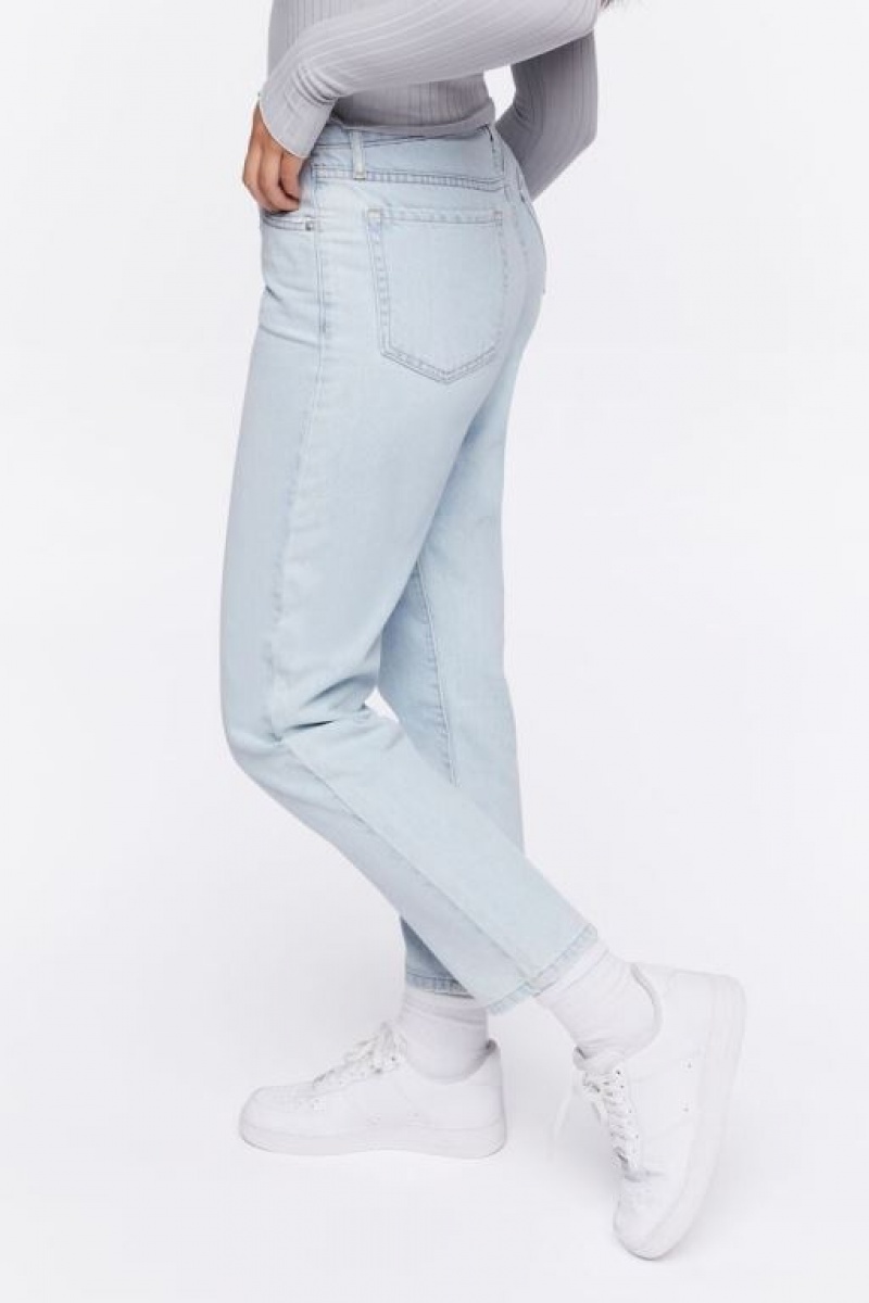 Jeans Forever 21 Recycled Cotton High Rise Mom Mujer Azules Claro | ihvczqxtUqh